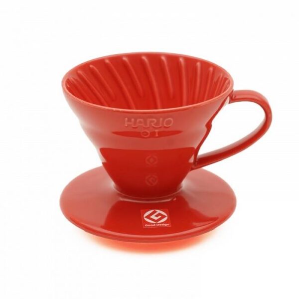 HARIO V60 KERÁMIA DRIPPER, PIROS (01)